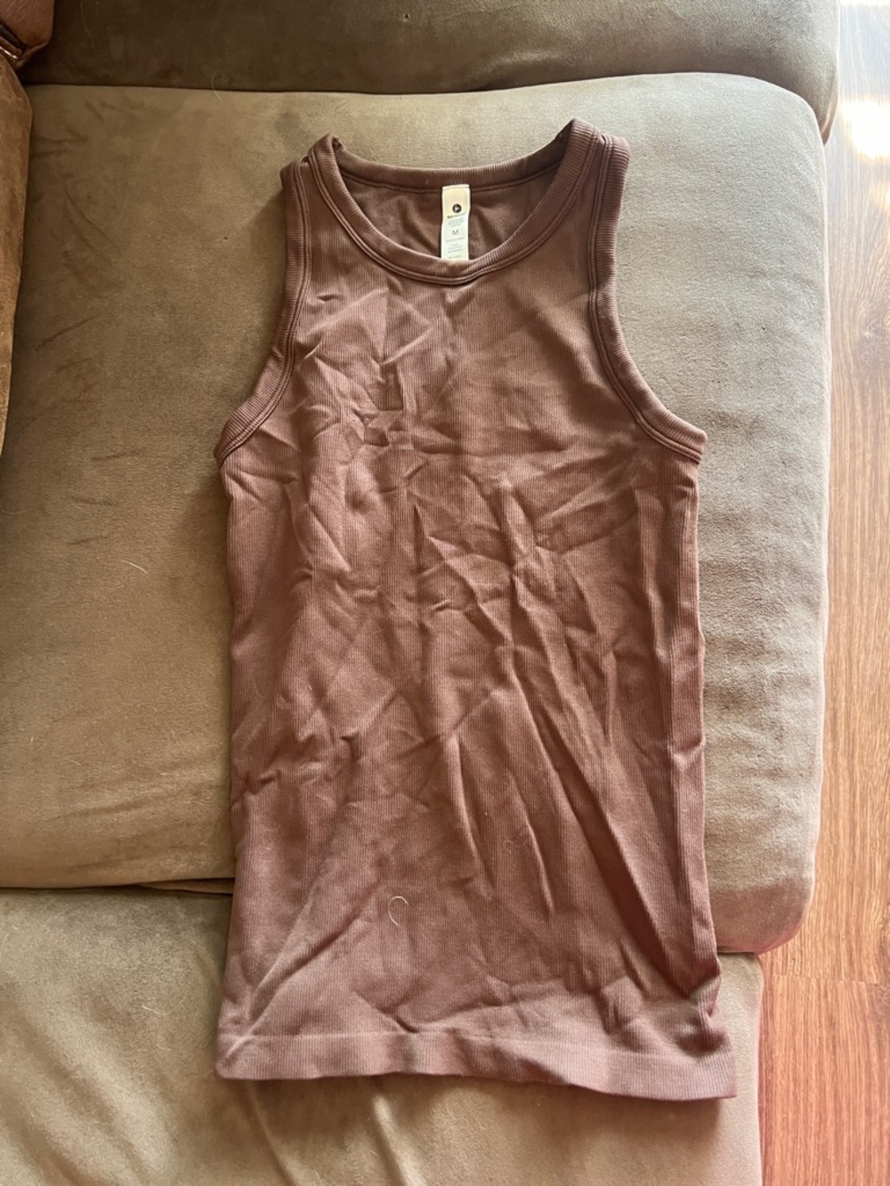 90 Degree By Reflex Brown Ribbed Tank Top